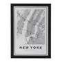 QUADRO 28 CM X 38 CM ROAD MAP NEW YORK - PRETO/BRANCO - Foto 1