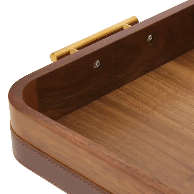 BANDEJA 42 CM X 27 CM ACÁCIA LORD - ACÁCIA/OURO VELHO - Foto 6