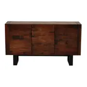 BUFFET 3 PORTAS 1,35 M X 40 CM NIARA - NOZES RÚSTICO/PRETO - Foto 1