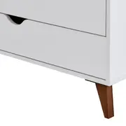 GUARDA-ROUPA 2 PORTAS/3 GAVETAS LIN - BRANCO/NOZES - Foto 15