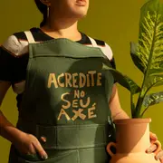 AVENTAL SETE ERVAS AXÉ - VERDE/ARGILA CRUA - Foto 6