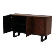 BUFFET 3 PORTAS 1,35 M X 40 CM NIARA - NOZES RÚSTICO/PRETO - Foto 7