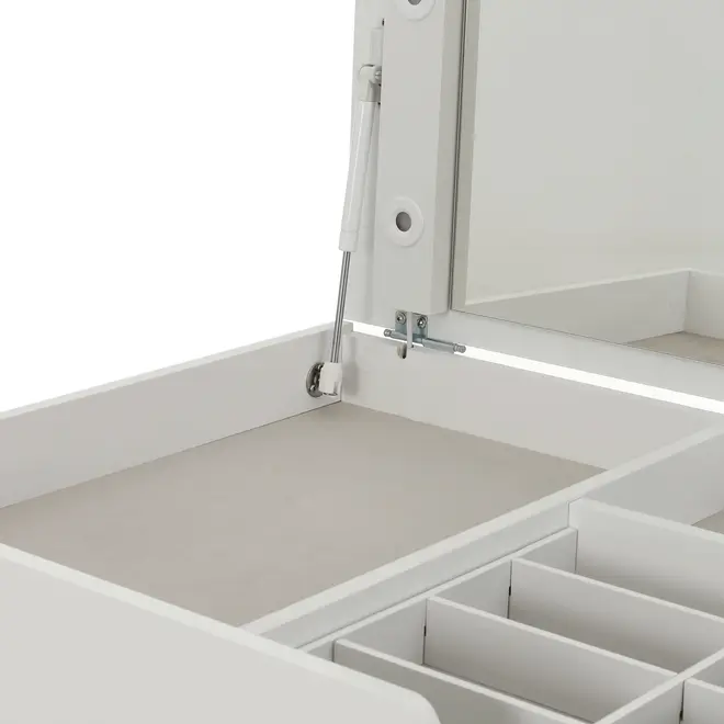 PENTEADEIRA COM ESPELHO 1,13 M X 55 CM REVEAL - BRANCO/PRATA - Foto 8