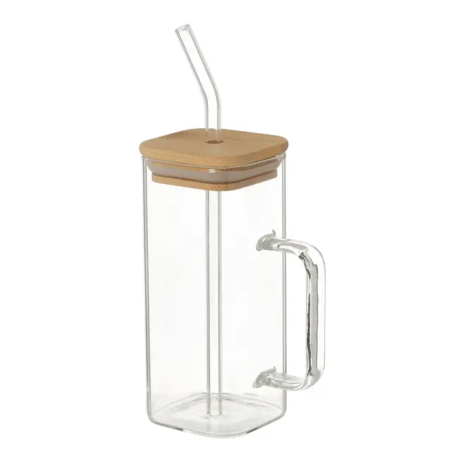 CANECA COM CANUDO 400 ML BAMBOO FRESH - BAMBU/INCOLOR - Foto 2