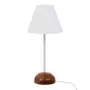 LUMINÁRIA DE MESA PILAR C/CUP M - CARVALHO/BRANCO - Foto 2