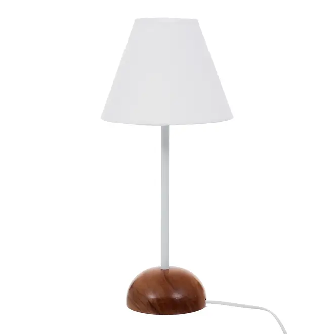 LUMINÁRIA DE MESA PILAR C/CUP M - CARVALHO/BRANCO - Foto 2