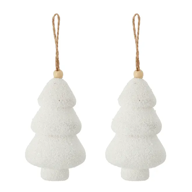 PINGENTE ÁRVORE FLUFFY VILAREJO NOEL - BRANCO - Foto 1