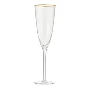 TAÇA CHAMPANHE 300 ML RUTILO DOURADO - INCOLOR/DOURADO - Foto 1