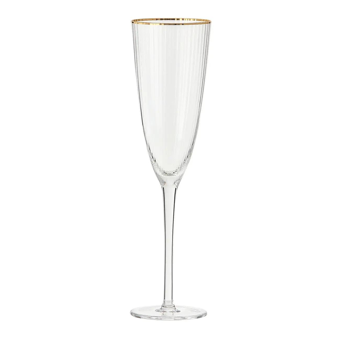 TAÇA CHAMPANHE 300 ML RUTILO DOURADO - INCOLOR/DOURADO - Foto 1