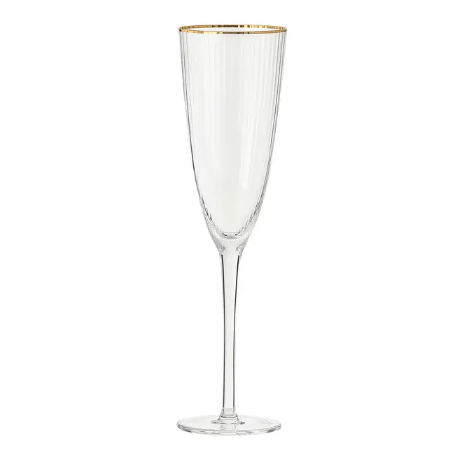 TAÇA CHAMPANHE 300 ML RUTILO DOURADO - INCOLOR/DOURADO - Foto 1