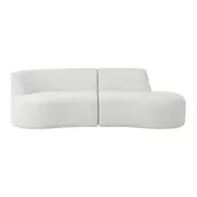 SOFÁ 2 LUGARES ESTENDIDO ESQUERDO ÔNDULO - BOUCLÉ BRANCO - Foto 1