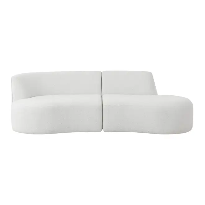 SOFÁ 2 LUGARES ESTENDIDO ESQUERDO ÔNDULO - BOUCLÉ BRANCO - Foto 1