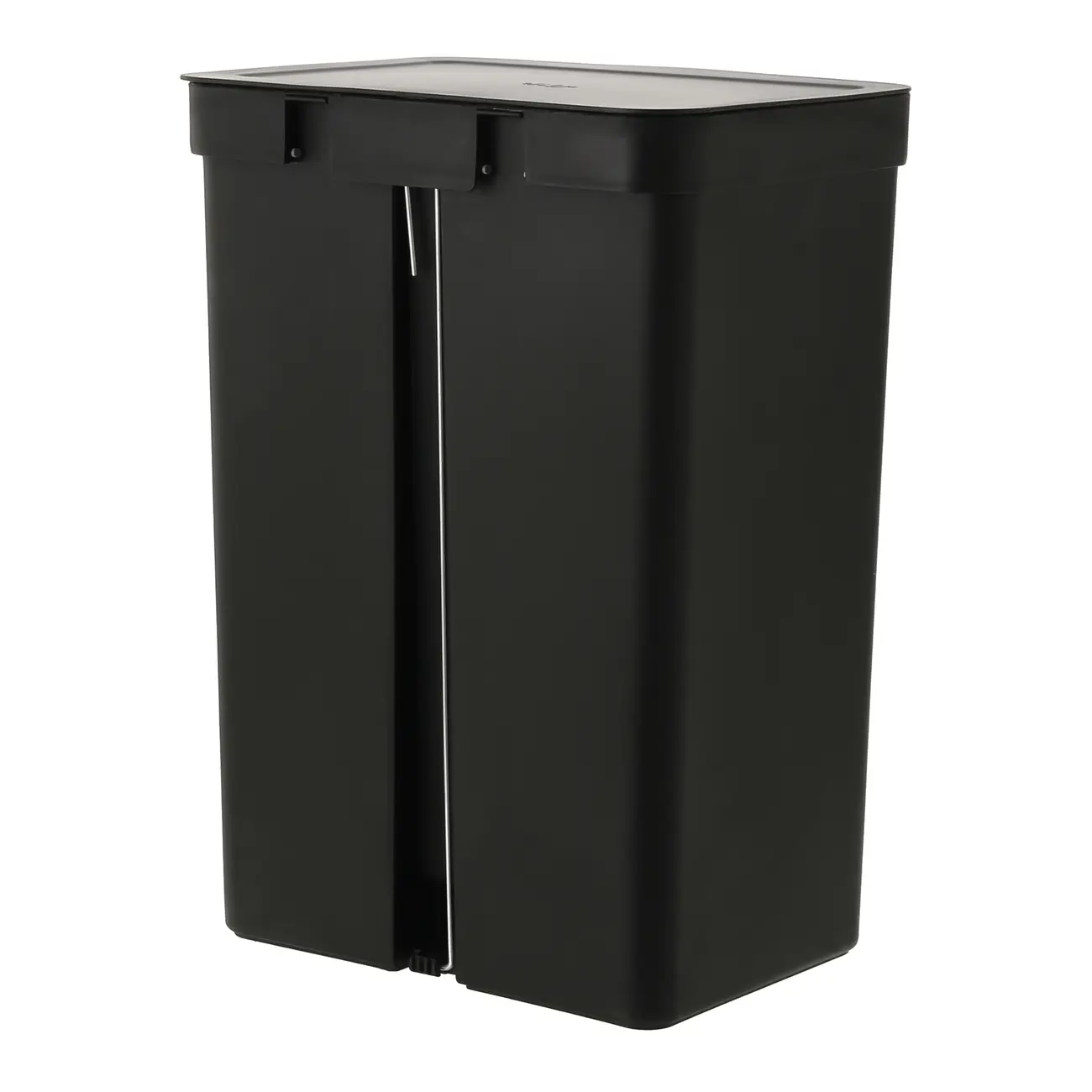 LIXEIRA DUPLA COM PEDAL 30 L TRIUM - PRETO/CINZA - Foto 4