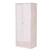 GUARDA-ROUPA DE SOLTEIRO 2 PORTAS/1 GAVETA TIMBER - BRANCO LAVADO - Foto 4