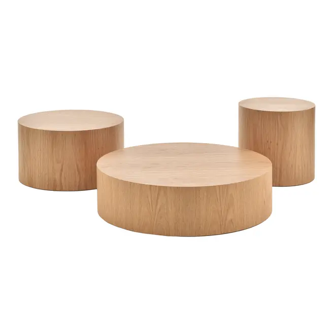 CONJUNTO MESA LATERAL/CENTRO PILLEN C/3 - FREIJÓ - Foto 1