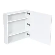 ARMÁRIO DE BANHEIRO COM ESPELHO 1 PORTA 60 CM X 62 CM LINED UP - BRANCO/PRATA - Foto 4
