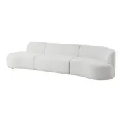 SOFÁ 4 LUGARES ESTENDIDO DIREITO ÔNDULO - BOUCLÉ BRANCO - Foto 2