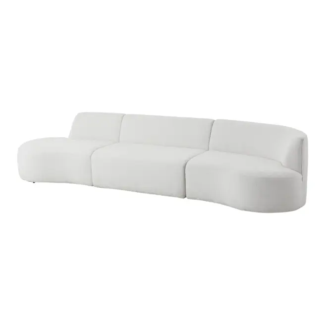 SOFÁ 4 LUGARES ESTENDIDO DIREITO ÔNDULO - BOUCLÉ BRANCO - Foto 2