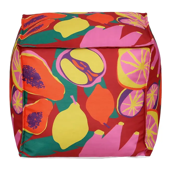 PUFF 45 CM X 45 CM CAMINHOS DO SOL - VERMELHO/MULTICOR - Foto 1