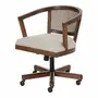 CADEIRA HOME OFFICE COM PALHINHA ATENA - NOZES/BEGE - Foto 1