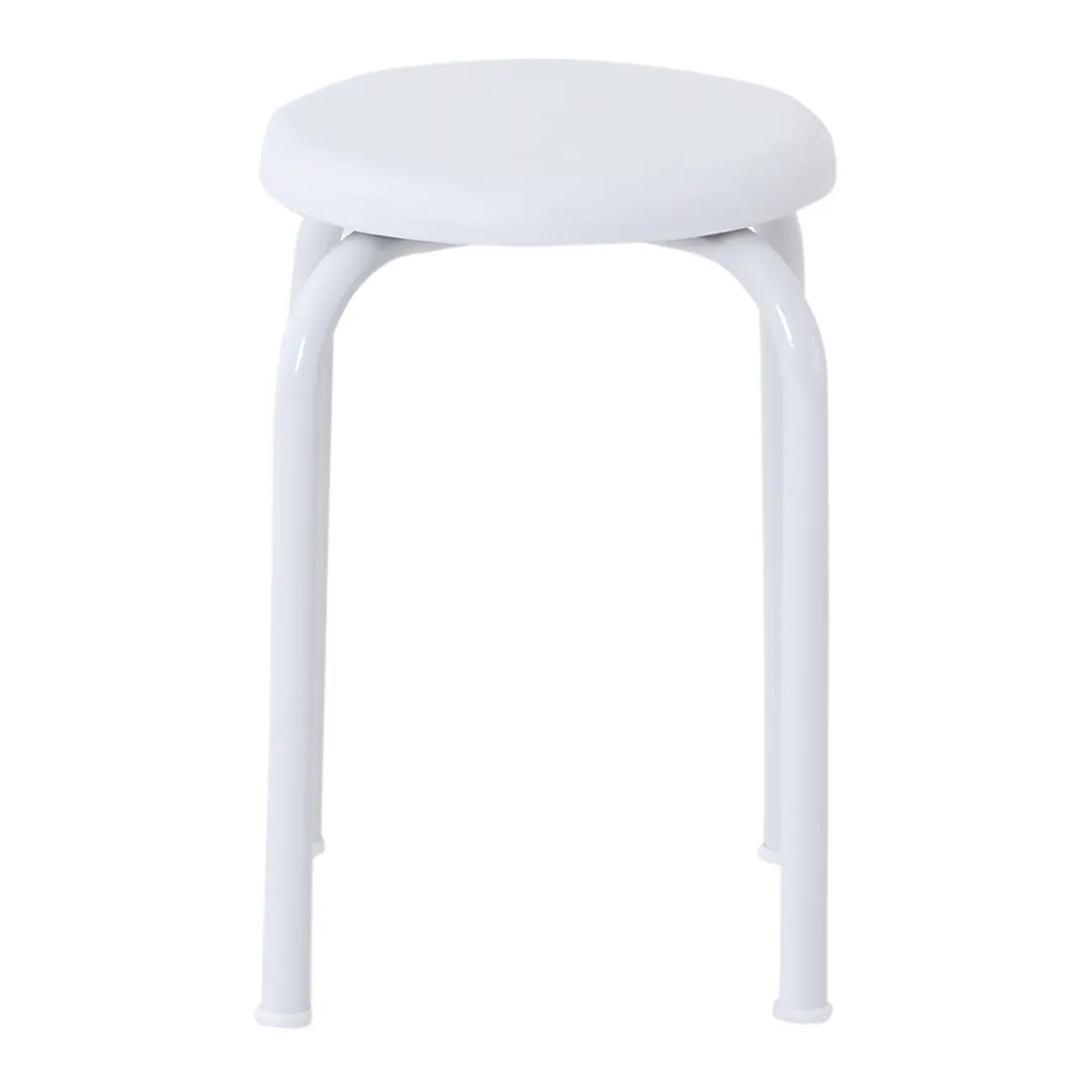 BANQUINHO EMPILHÁVEL TUBULAR - BRANCO/BRANCO - Foto 2