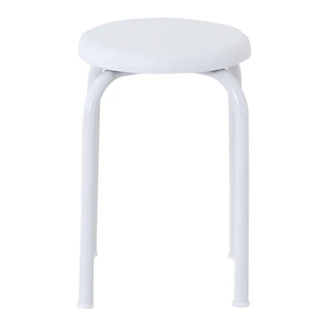 BANQUINHO EMPILHÁVEL TUBULAR - BRANCO/BRANCO - Foto 2