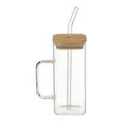 CANECA COM CANUDO 400 ML BAMBOO FRESH - BAMBU/INCOLOR - Foto 4
