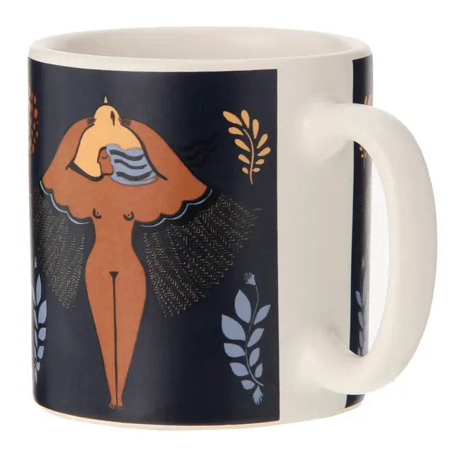 CANECA 300 ML MULHER PÁSSARO - AZUL/TERRACOTA - Foto 4