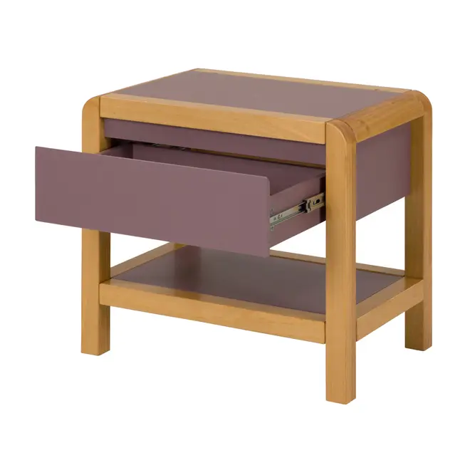 MESA DE CABECEIRA 1 GAVETA KANT - RUBY MOCHA/AMÊNDOA - Foto 2