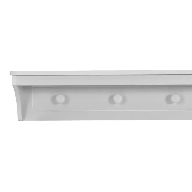 PRATELEIRA COM GANCHOS 18 CM X 1,20 M X 18 CM MON DIEU - BRANCO - Foto 4