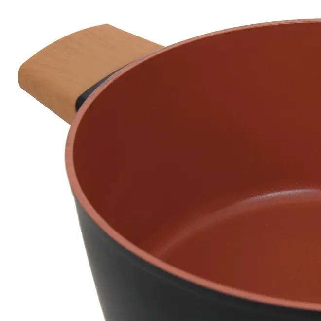 CAÇAROLA INDUÇÃO 24 CM NORMA - TERRACOTA/PRETO - Foto 8
