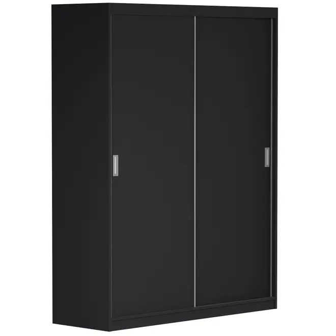 GUARDA-ROUPA DE CASAL 2 PORTAS DE CORRER 180 NOVILE - PRETO/BRANCO - Foto 17