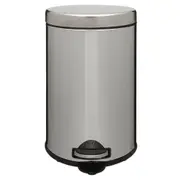 LIXEIRA COM PEDAL 12 L HOYT - INOX/PRETO - Foto 1