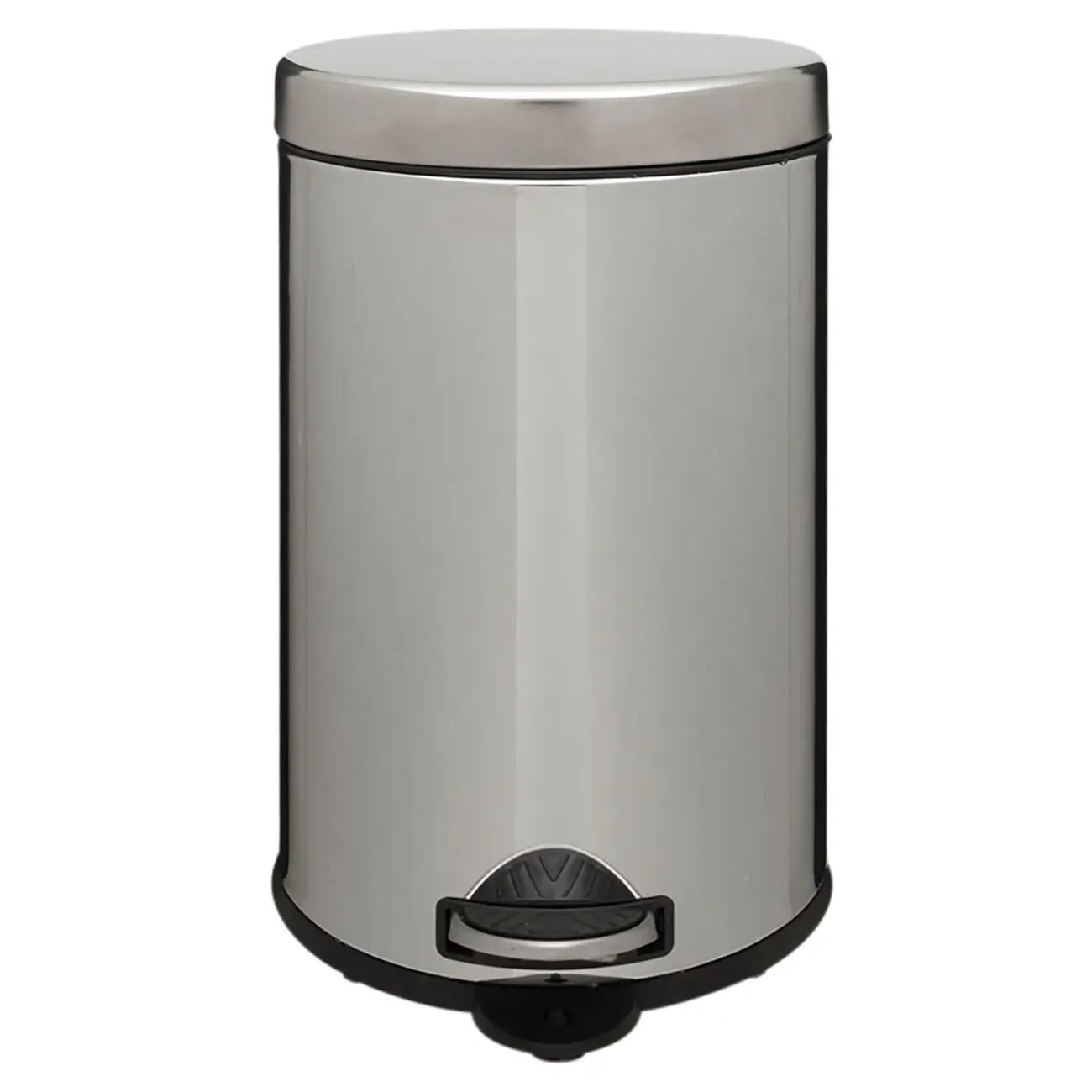 LIXEIRA COM PEDAL 12 L HOYT - INOX/PRETO - Foto 1