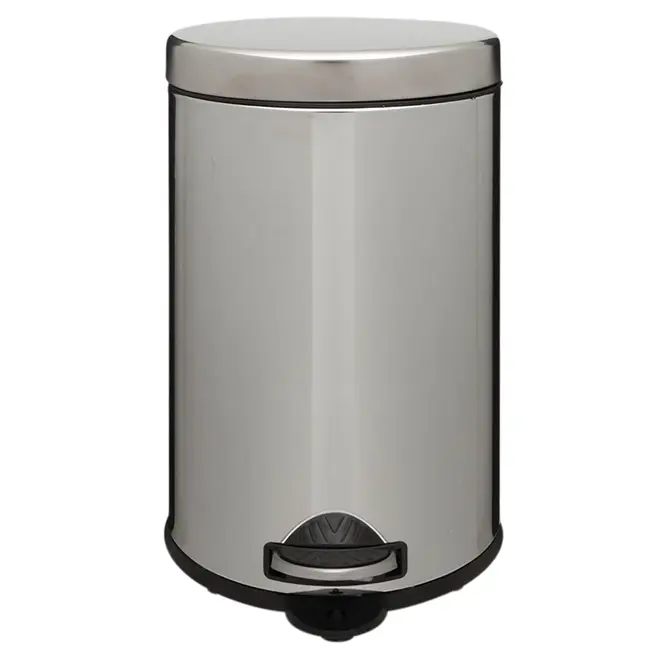 LIXEIRA COM PEDAL 12 L HOYT - INOX/PRETO - Foto 1