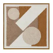 QUADRO 60 CM X 60 CM GEOMETRIC FABRIC - OURO/DOURO - Foto 1