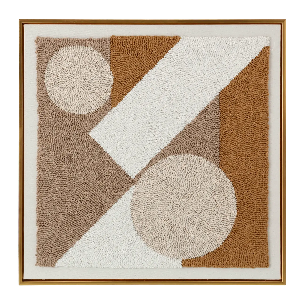 QUADRO 60 CM X 60 CM GEOMETRIC FABRIC - OURO/DOURO - Foto 1