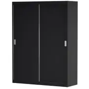 GUARDA-ROUPA DE CASAL 2 PORTAS DE CORRER 180 NOVILE - PRETO/BRANCO - Foto 16