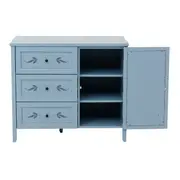CÔMODA 3 GAVETAS/1 PORTA 93 CM X 53 CM BOUQUET XODÓ - BLEU CENDRÉ/MULTICOR - Foto 2