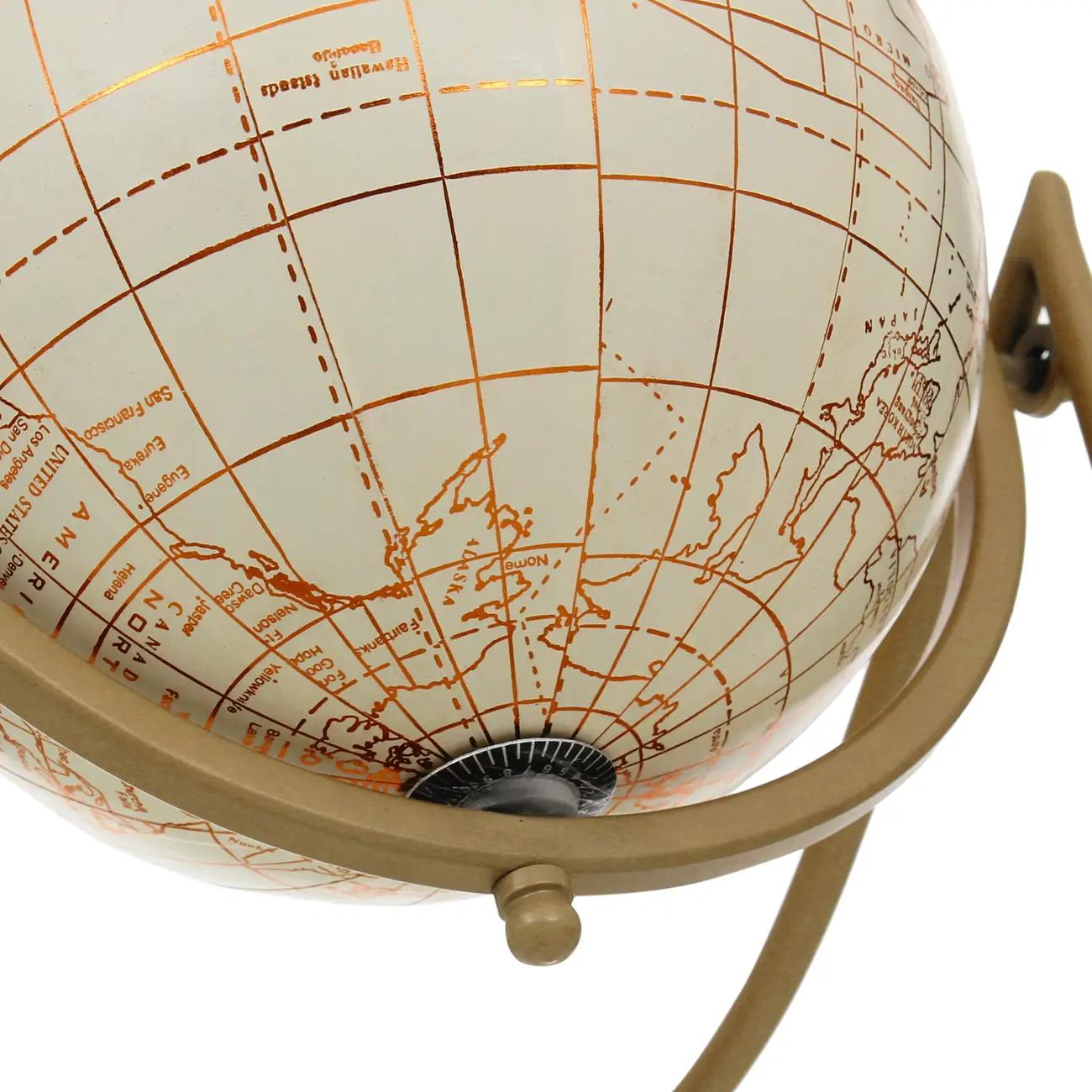 ADORNO MESA 25 CM MUNDI GLOBO TERRESTRE - OFF WHITE/DOURO - Foto 7
