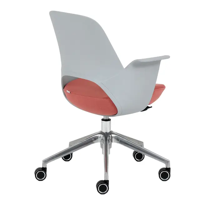 CADEIRA HOME OFFICE VÓRTEX - CINZA CLARO/OPALA ROSA - Foto 4