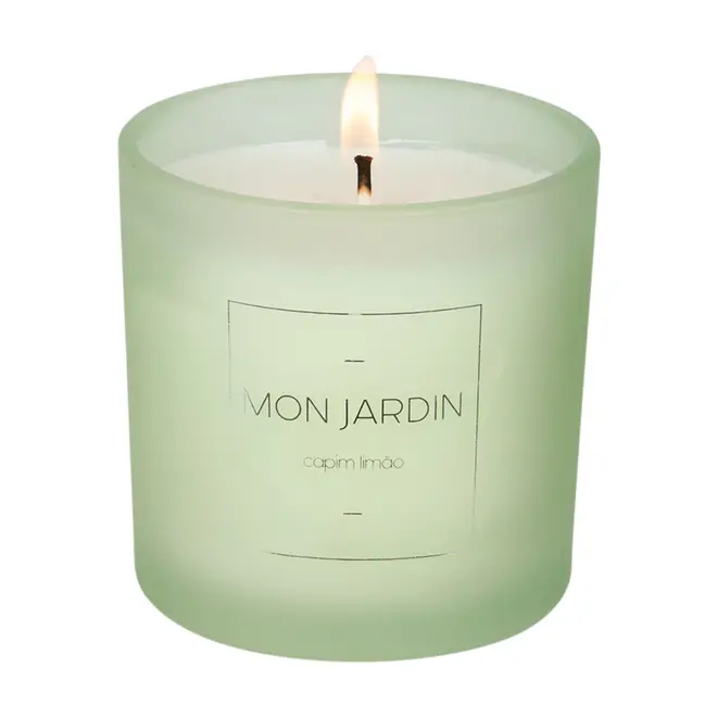 VELA PERFUMADA POTE CAPIM LIMÃO MON JARDIN - SÁLVIA/BRANCO - Foto 4