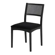 CADEIRA COM PALHINHA BOSSA - PRETO/PRETO - Foto 1