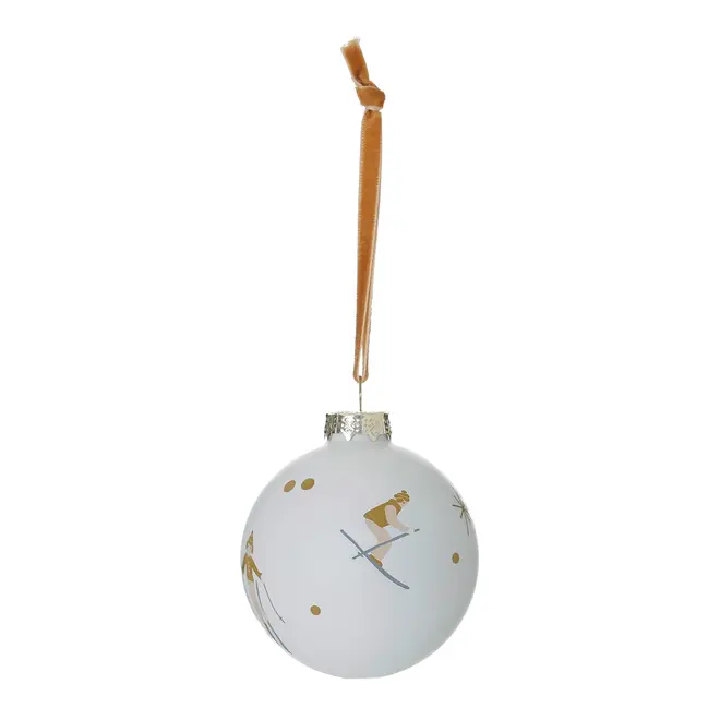 PINGENTE BOLA 7 CM CONJUNTO COM 2 PEÇAS SKI FINE FESTIVITY - CREAM/MULTICOR - Foto 4