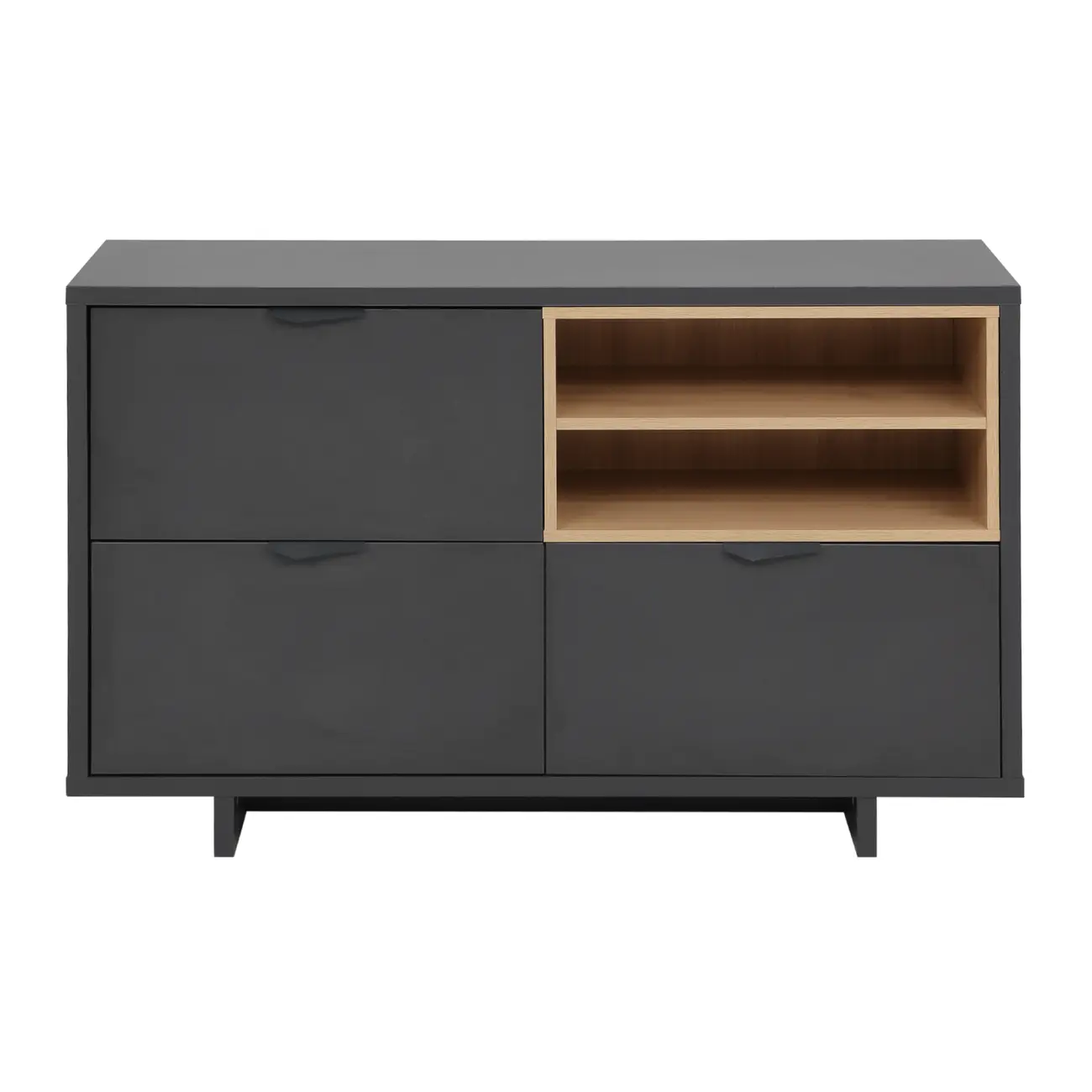 ARMÁRIO PARA ESCRITÓRIO BAIXO 3 PORTAS BASCULANTES ALETA - KONKRET/OAK TAMMI - Foto 1
