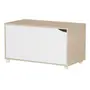 BAÚ COM RODÍZIOS 75 CM X 40 CM WINK - NATURAL WASHED/BRANCO - Foto 2