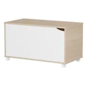 BAÚ COM RODÍZIOS 75 CM X 40 CM WINK - NATURAL WASHED/BRANCO - Foto 2