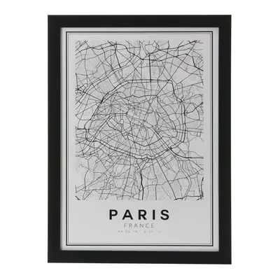 QUADRO 28 CM X 38 CM ROAD MAP PARIS