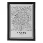QUADRO 28 CM X 38 CM ROAD MAP PARIS - PRETO/BRANCO - Foto 1
