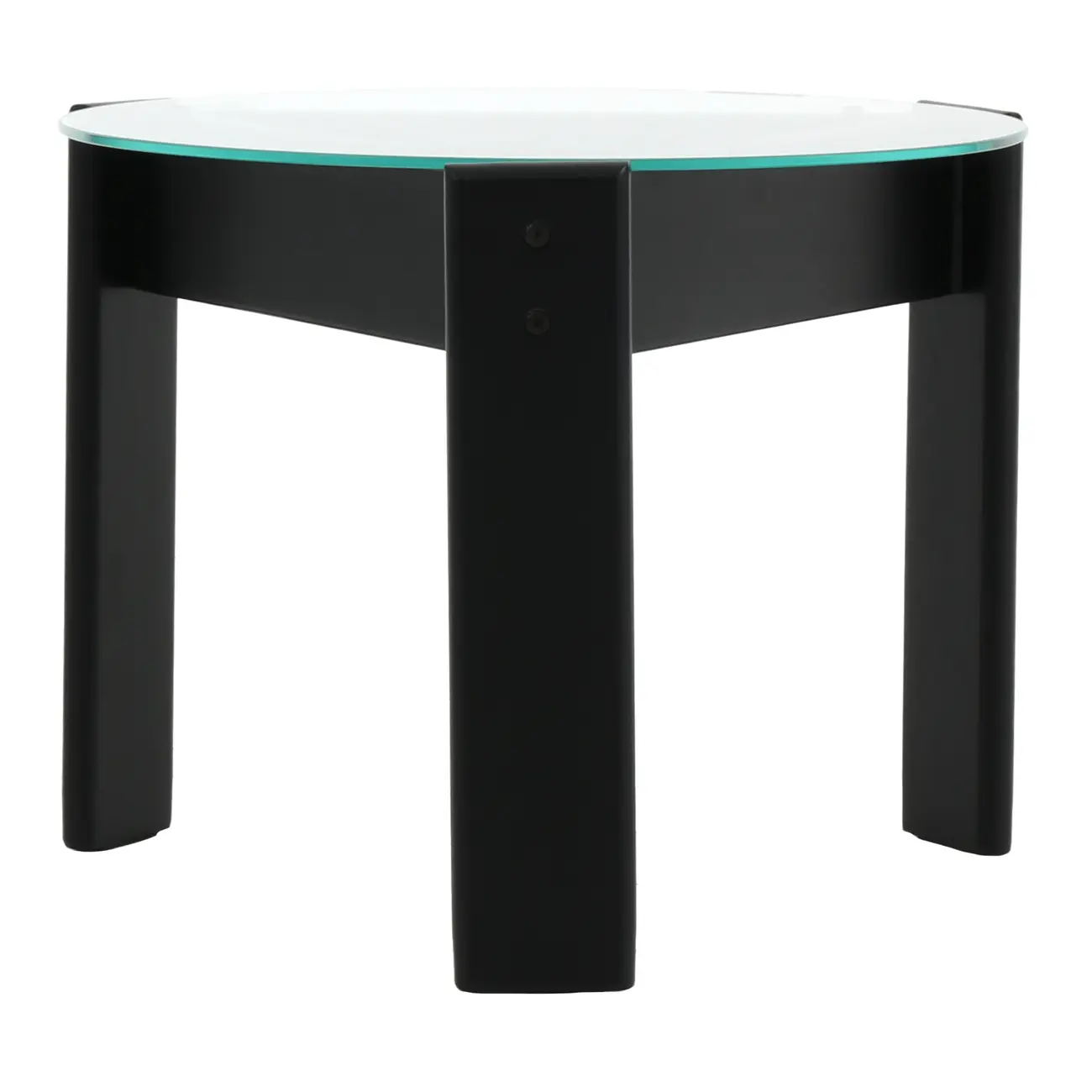 MESA LATERAL REDONDA 53 CM TRISKEL - EBANIZADO/INCOLOR - Foto 3